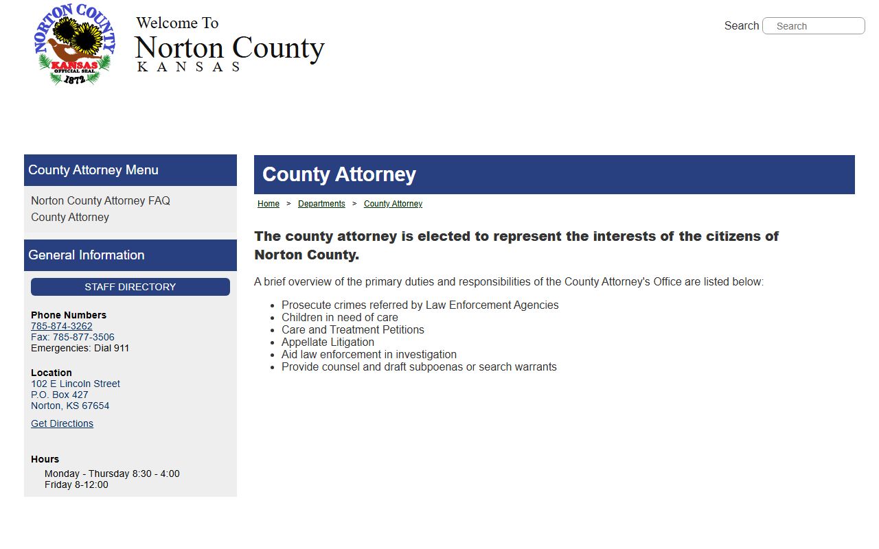 Norton County criminal court records County Attorney source