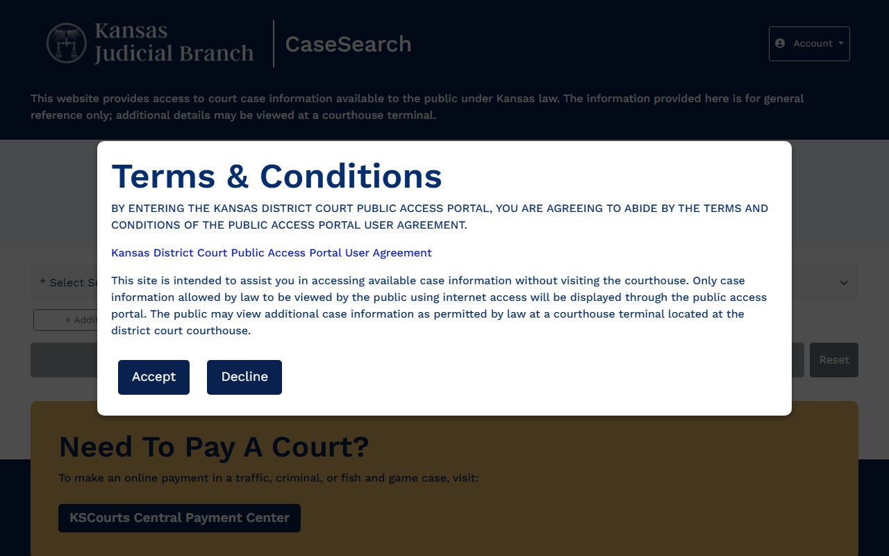 Norton County court records Kansas Case Search portal