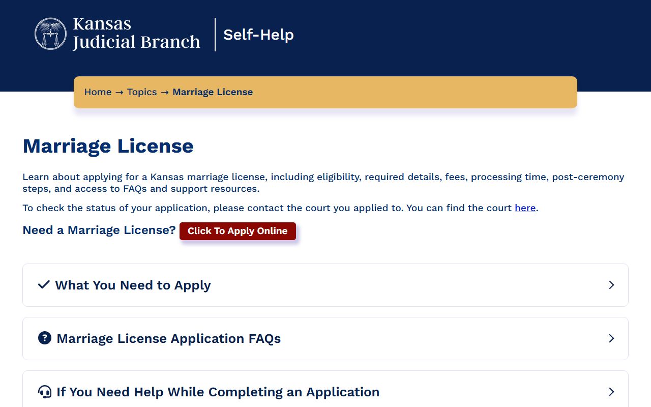 Norton County marriage records Kansas Self-Help marriage license page