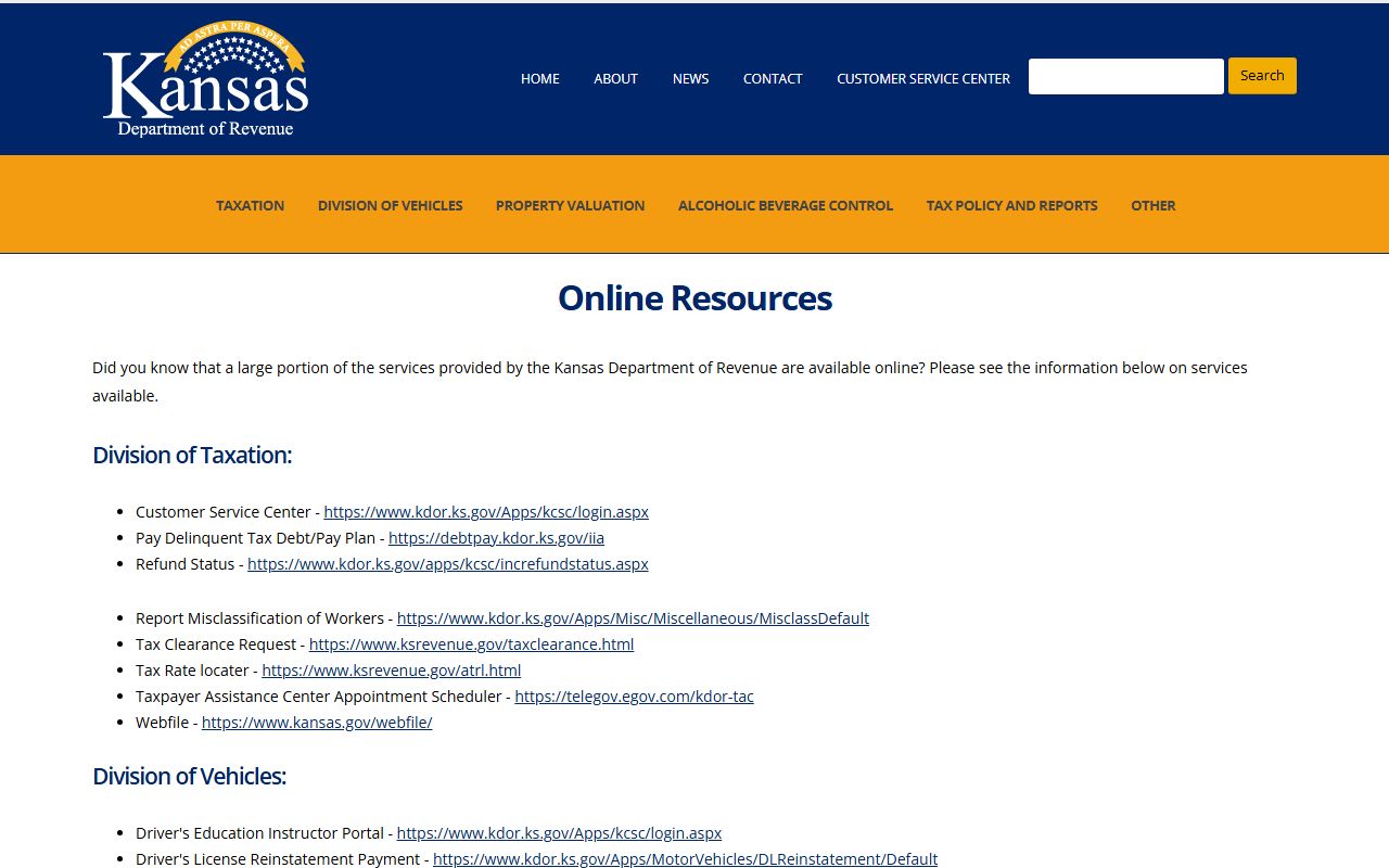 Norton County traffic court records Kansas Department of Revenue online services