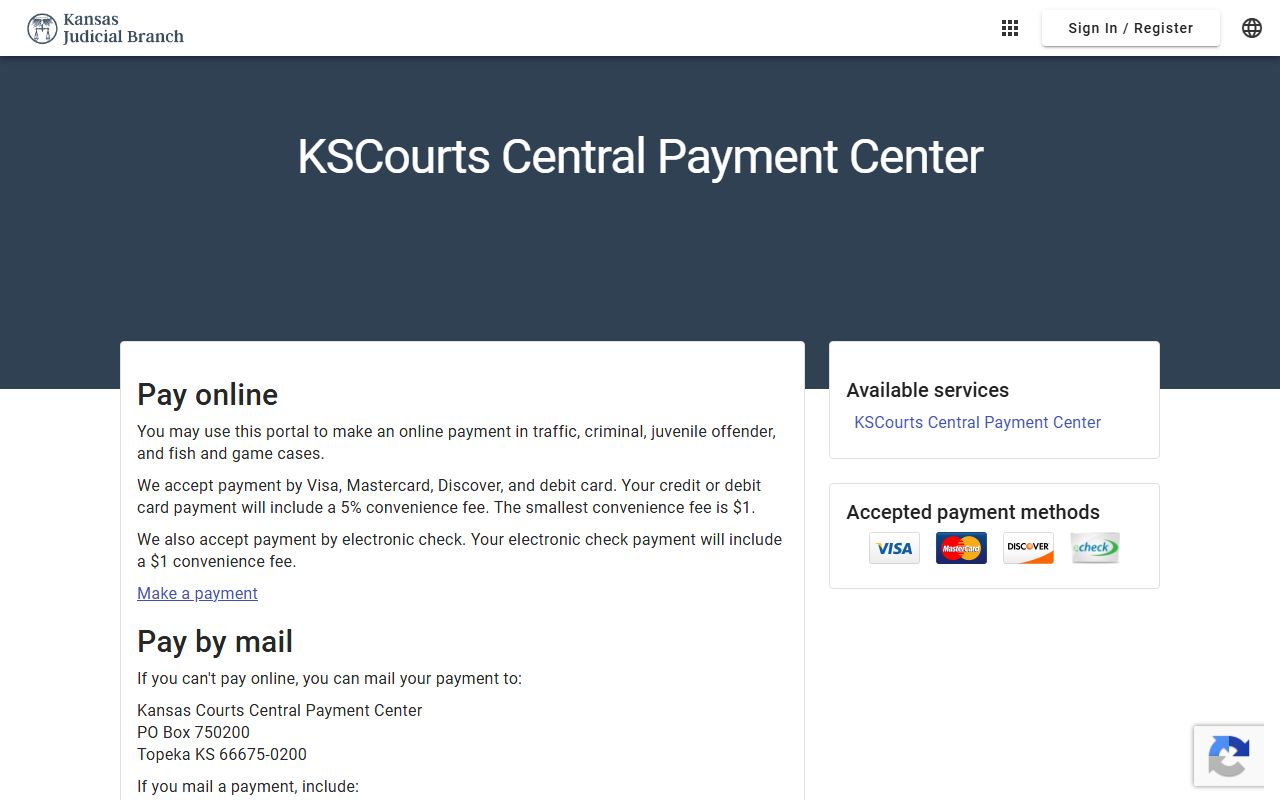 Norton County traffic court records Kansas Central Payment Center